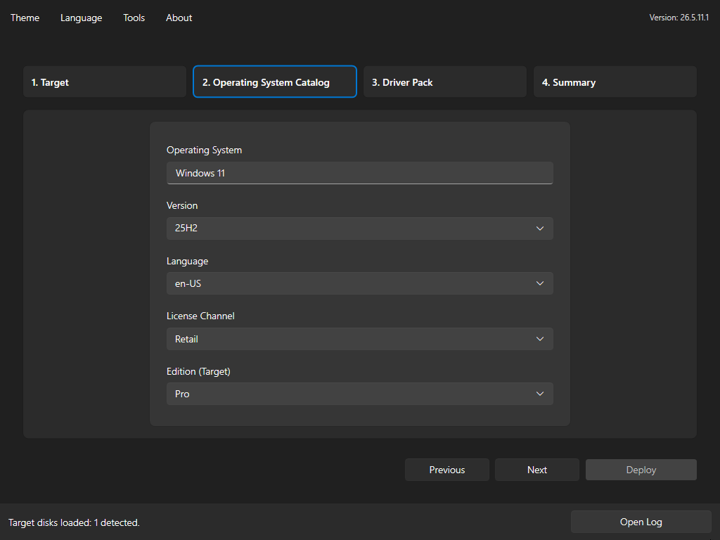 Foundry Deploy operating system catalog