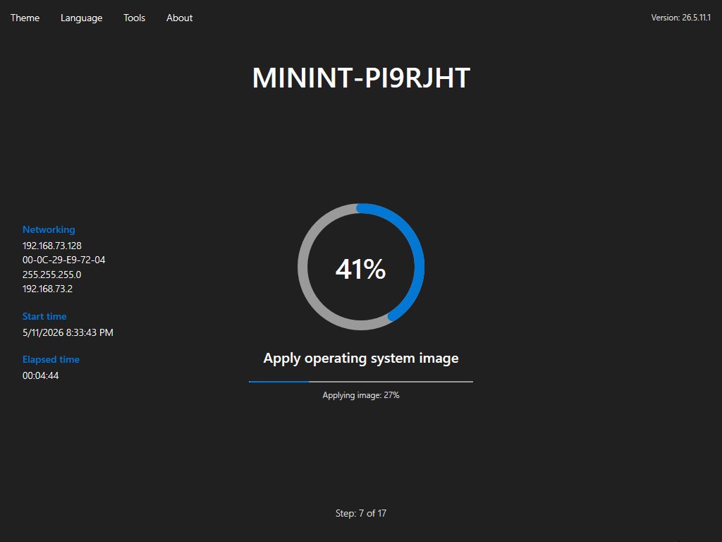 Foundry Deploy operating system apply progress